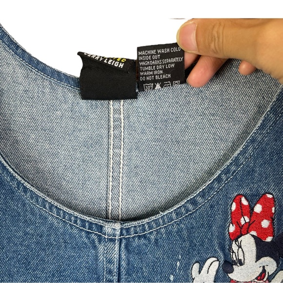 Vintage Disney Mickey Mouse Denim Skirt Overalls Jerry Leigh Sz M Minnie Mouse - Picture 6 of 13